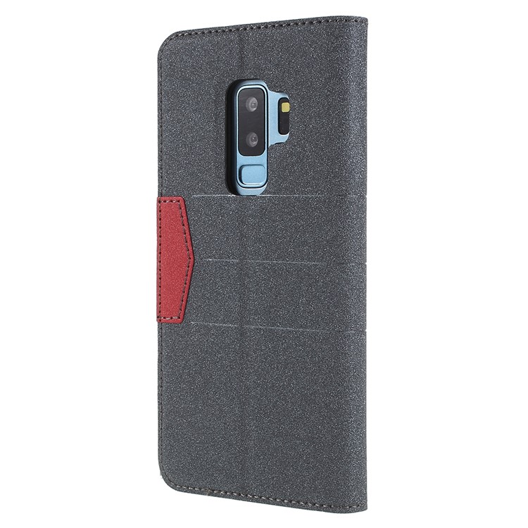 Matte Surface PU Leather Auto-absorb Card Slot Wallet Stand Mobile Phone Case for Samsung Galaxy S9+ SM-G965 - Black-2