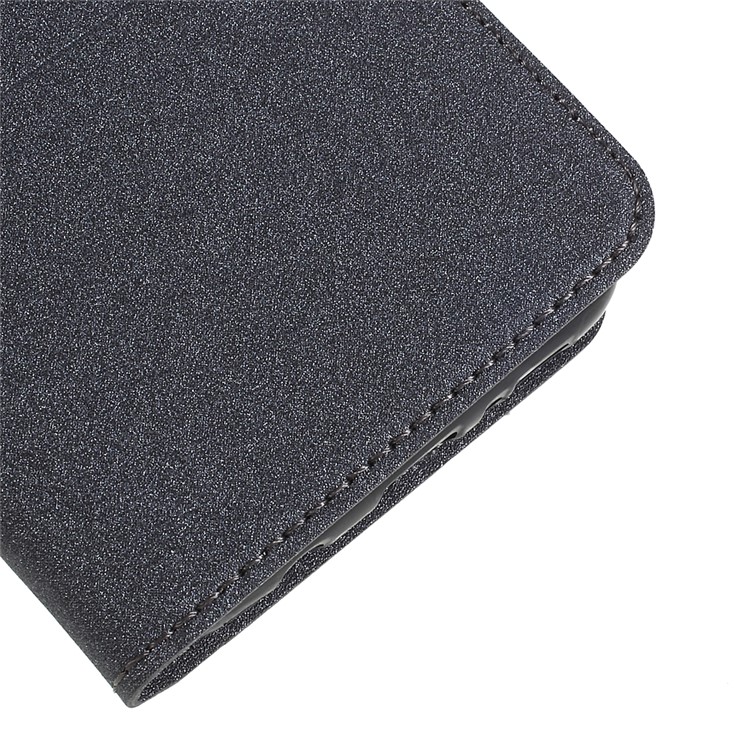 Matte Surface PU Leather Auto-absorb Card Slot Wallet Stand Mobile Phone Case for Samsung Galaxy S9+ SM-G965 - Black-4