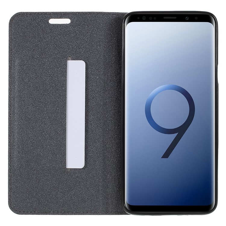 Matte Surface PU Leather Auto-absorb Card Slot Wallet Stand Mobile Phone Case for Samsung Galaxy S9+ SM-G965 - Black-8