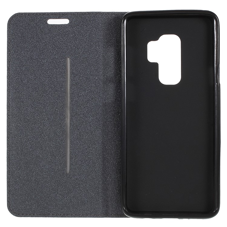 Matte Surface PU Leather Auto-absorb Card Slot Wallet Stand Mobile Phone Case for Samsung Galaxy S9+ SM-G965 - Black-9