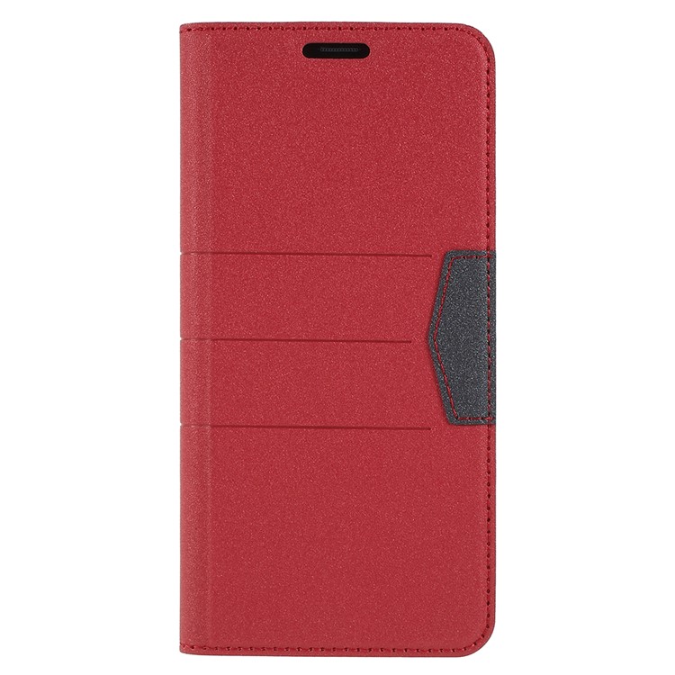 Matte Surface PU Leather Auto-absorb Card Holder Wallet Stand Mobile Phone Case for Samsung Galaxy S9+ SM-G965 - Red-1