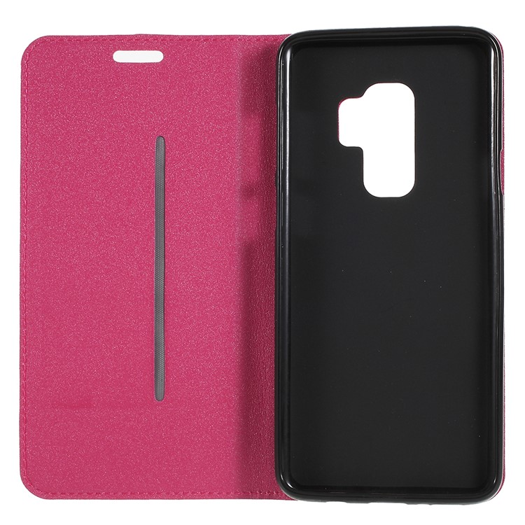 Matte Surface PU Leather Auto-absorb Card Slot Wallet Stand Mobile Phone Cover for Samsung Galaxy S9+ SM-G965 - Rose-7