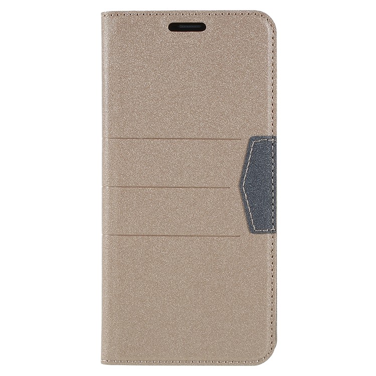 Matte Surface PU Leather Auto-absorb Card Slot Wallet Stand Mobile Phone Casing for Samsung Galaxy S9+ SM-G965 - Gold-1