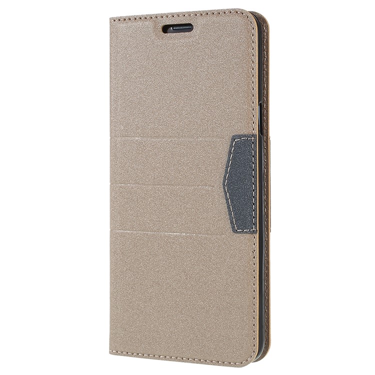 Matte Surface PU Leather Auto-absorb Card Slot Wallet Stand Mobile Phone Casing for Samsung Galaxy S9+ SM-G965 - Gold-2