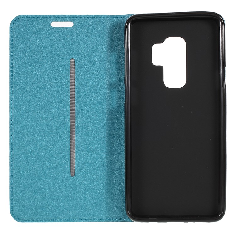 Matte Surface PU Leather Auto-absorb Card Slot Wallet Stand Case for Samsung Galaxy S9+ SM-G965 - Baby Blue-7