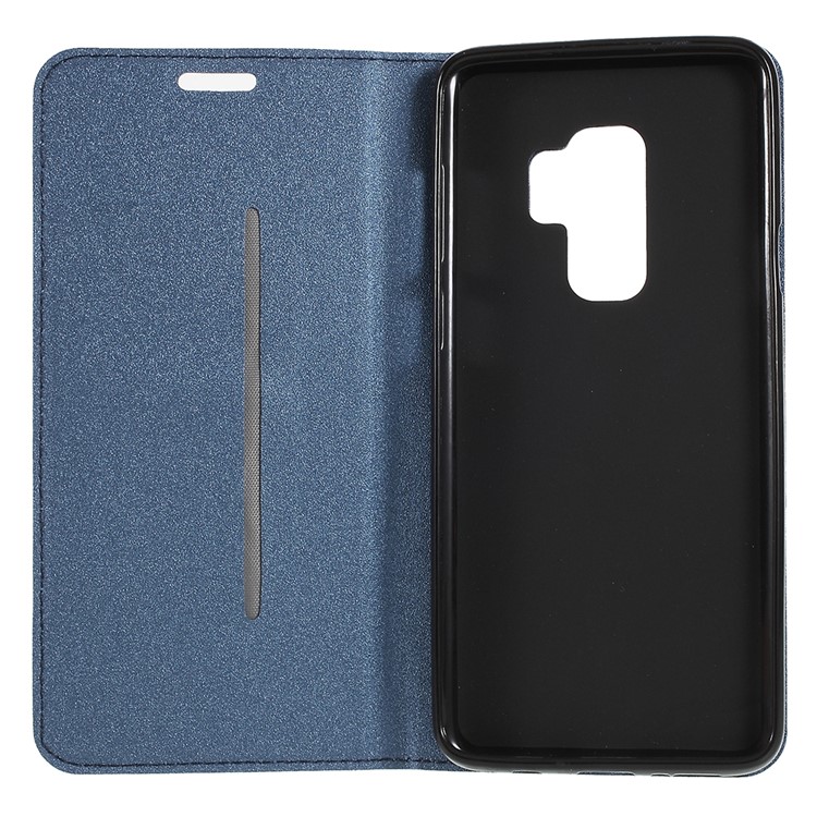 Matte Surface PU Leather Auto-absorb Card Slot Wallet Stand Protective Case for Samsung Galaxy S9 Plus SM-G965 - Dark Blue-7