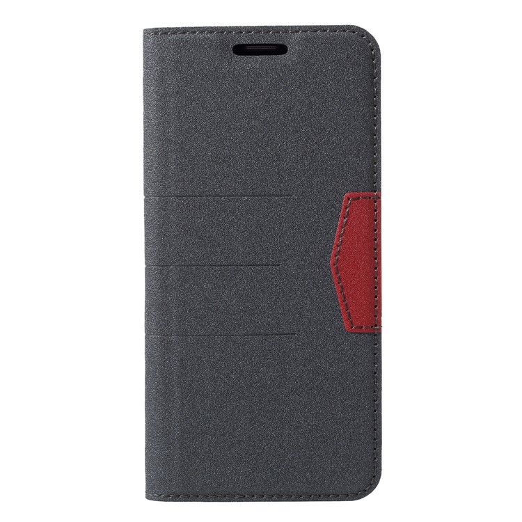 PU Leather Matte Surface Auto-absorb Card Holder Wallet Stand Mobile Phone Case for Samsung Galaxy S9 G960 - Black-3