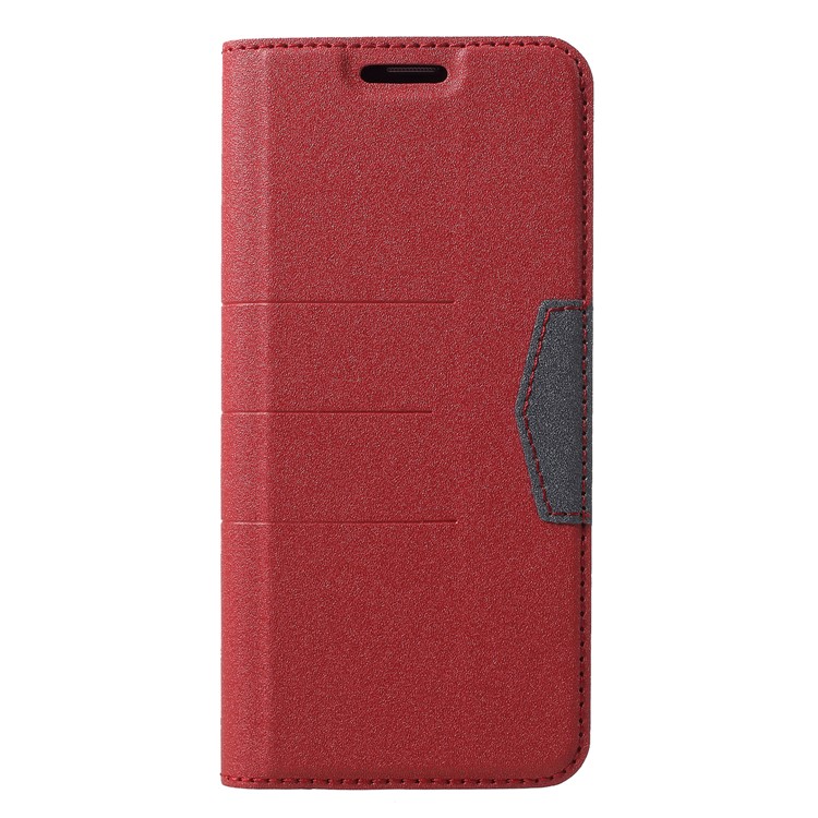 PU Leather Matte Surface Auto-absorb Card Holder Wallet Stand Flip Casing for Samsung Galaxy S9 G960 - Red-1