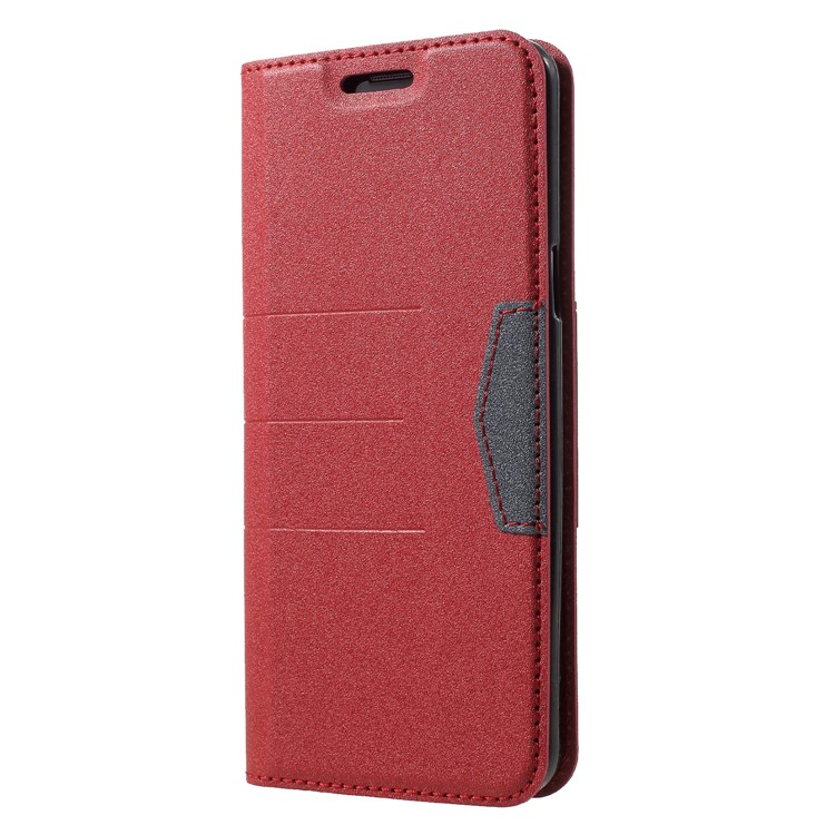 PU Leather Matte Surface Auto-absorb Card Holder Wallet Stand Flip Casing for Samsung Galaxy S9 G960 - Red-3