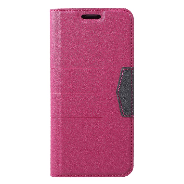 PU Leather Frosted Surface Auto-absorb Card Holder Stand Wallet Folio Cover for Samsung Galaxy S9 G960 - Rose-1