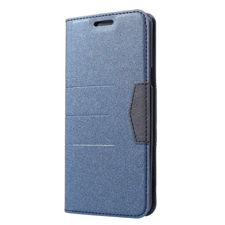 PU Leather Auto-absorb Matte Surface Wallet Stand Folio Casing for Samsung Galaxy S9 G960 - Dark Blue-3