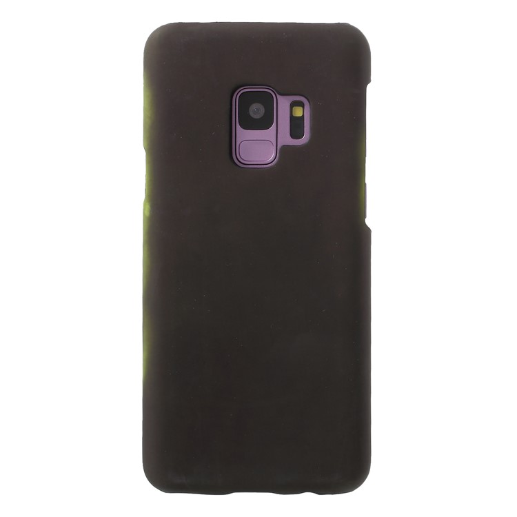 Thermal Induction Fluorescent Color Changing PC Back Case for Samsung Galaxy S9 SM-G960 - Black / Green-2