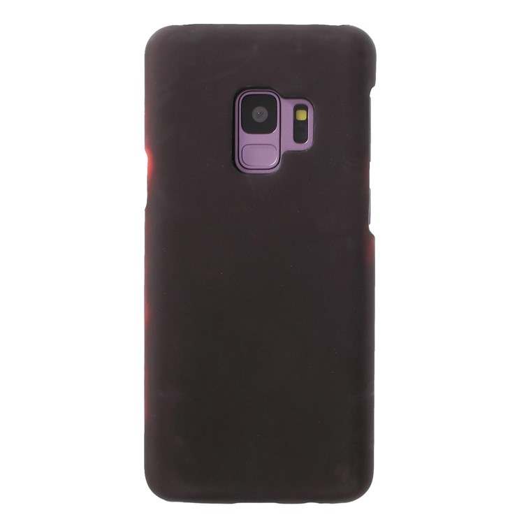 Thermal Induction Fluorescent Color Changing PC Mobile Phone Cover for Samsung Galaxy S9 SM-G960 - Black / Orange-2