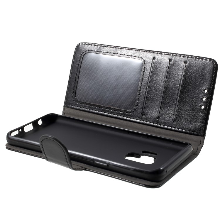 Crazy Horse Texture Wallet Stand Leather Case for Samsung Galaxy S9 SM-G960 - Black-10