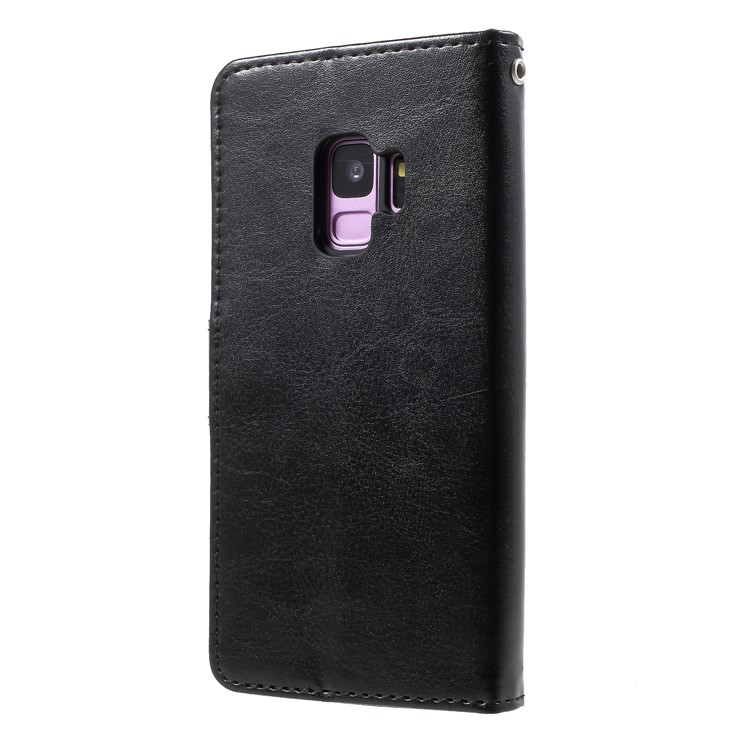 Crazy Horse Texture Wallet Stand Leather Case for Samsung Galaxy S9 SM-G960 - Black-2