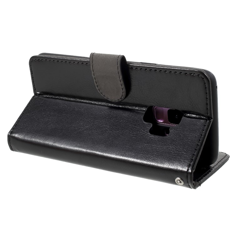 Crazy Horse Texture Wallet Stand Leather Case for Samsung Galaxy S9 SM-G960 - Black-5