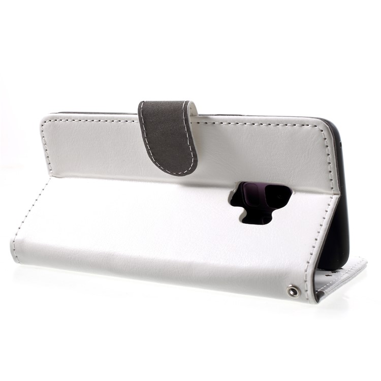 Crazy Horse Texture Wallet Stand Leather Phone Cover for Samsung Galaxy S9 SM-G960 - White-5
