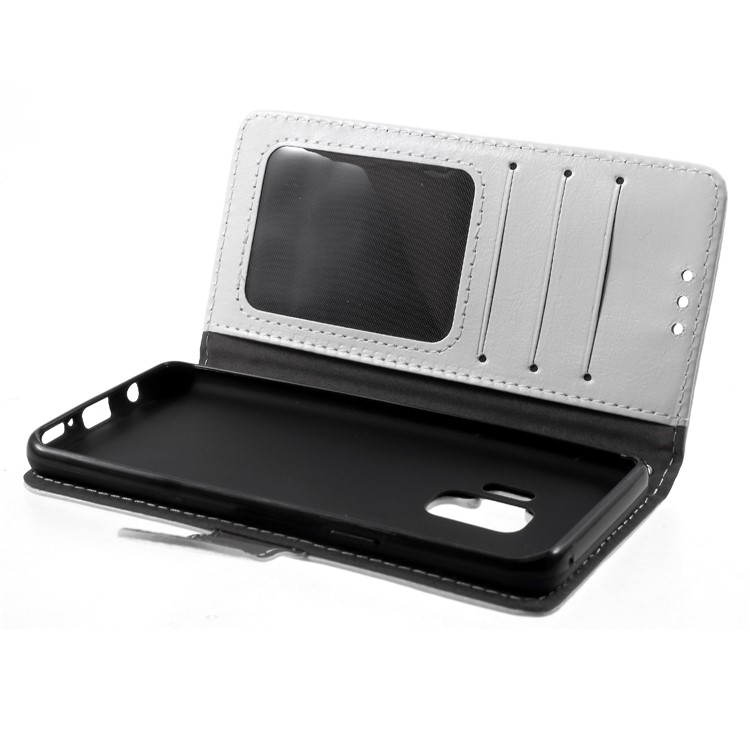 Crazy Horse Texture Wallet Stand Leather Phone Cover for Samsung Galaxy S9 SM-G960 - White-6