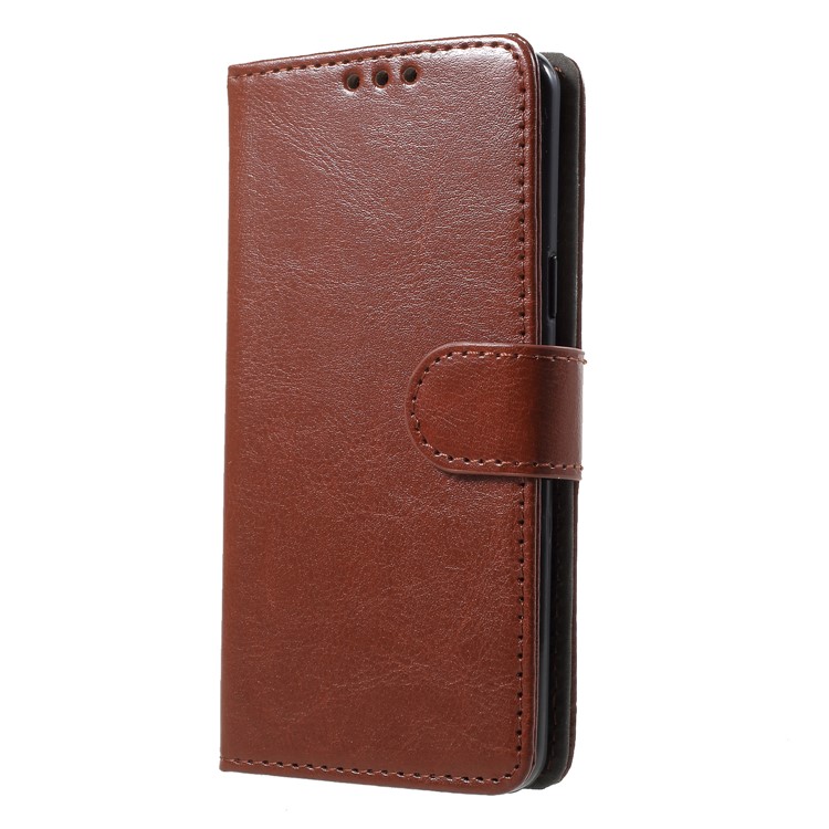 Crazy Horse Texture PU Leather Protection Cover Shell for Samsung Galaxy S9 SM-G960 - Brown-3