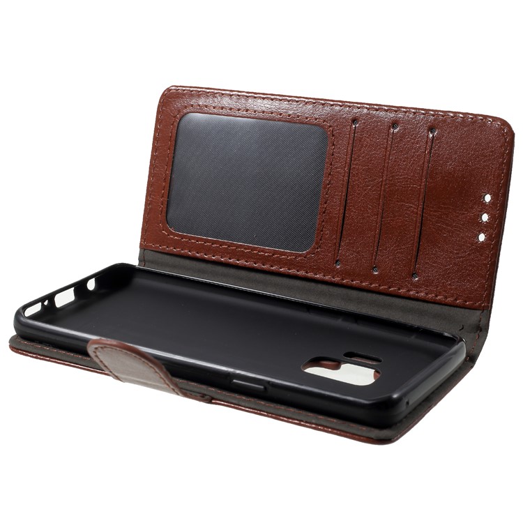 Crazy Horse Texture PU Leather Protection Cover Shell for Samsung Galaxy S9 SM-G960 - Brown-6