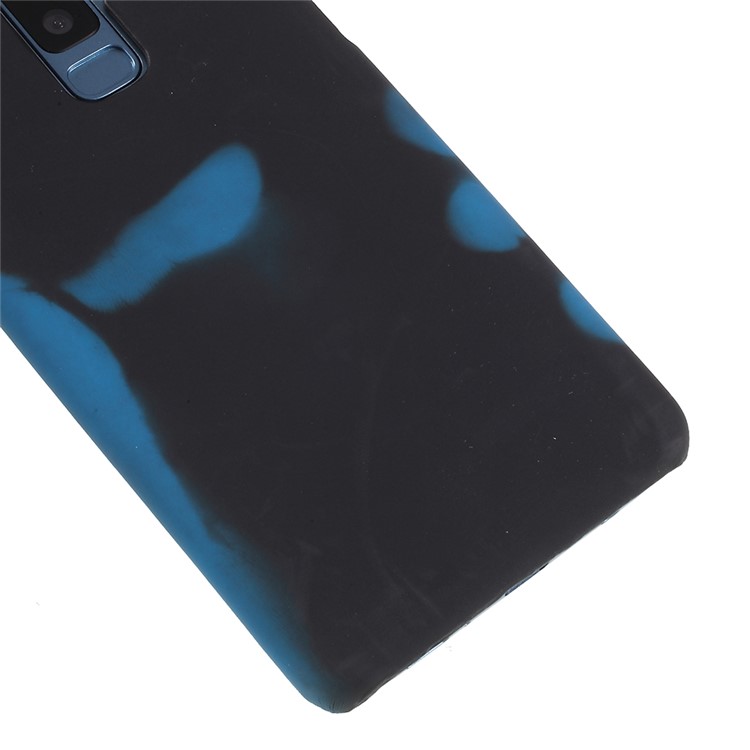 Thermal Induction Fluorescent Color Changing Plastic Cover Case for Samsung Galaxy S9+ SM-G965 - Black / Blue-5