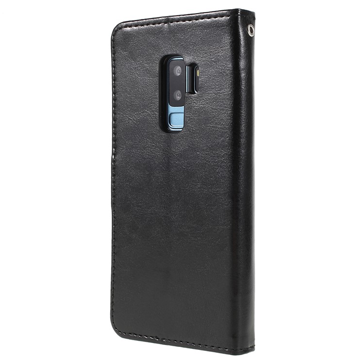 Crazy Horse Texture Wallet Stand Folio Leather Case for Samsung Galaxy S9+ G965 - Black-2