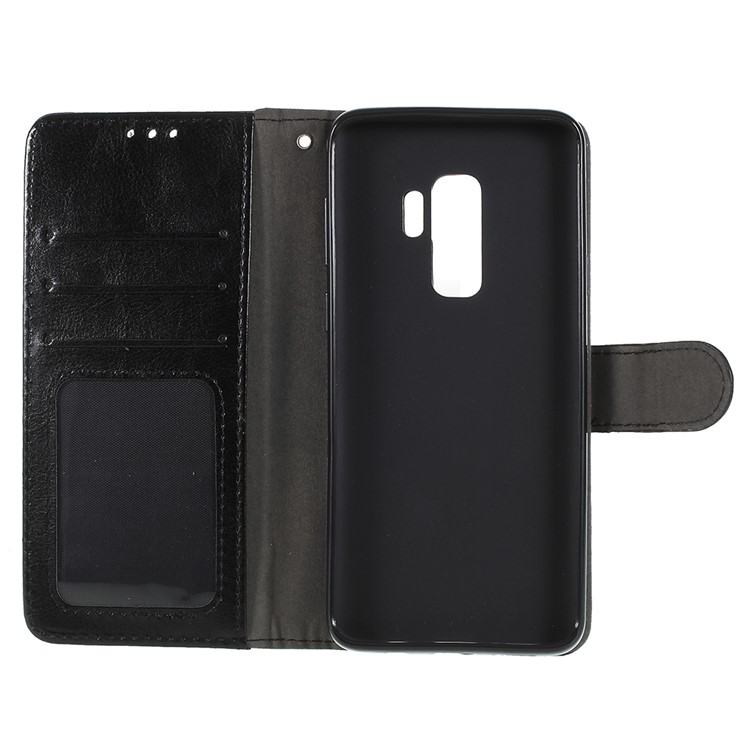 Crazy Horse Texture Wallet Stand Folio Leather Case for Samsung Galaxy S9+ G965 - Black-9