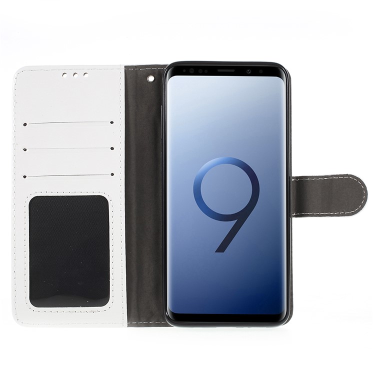 Crazy Horse Texture Wallet Stand Folio Leather Cover for Samsung Galaxy S9+ G965 - White-6