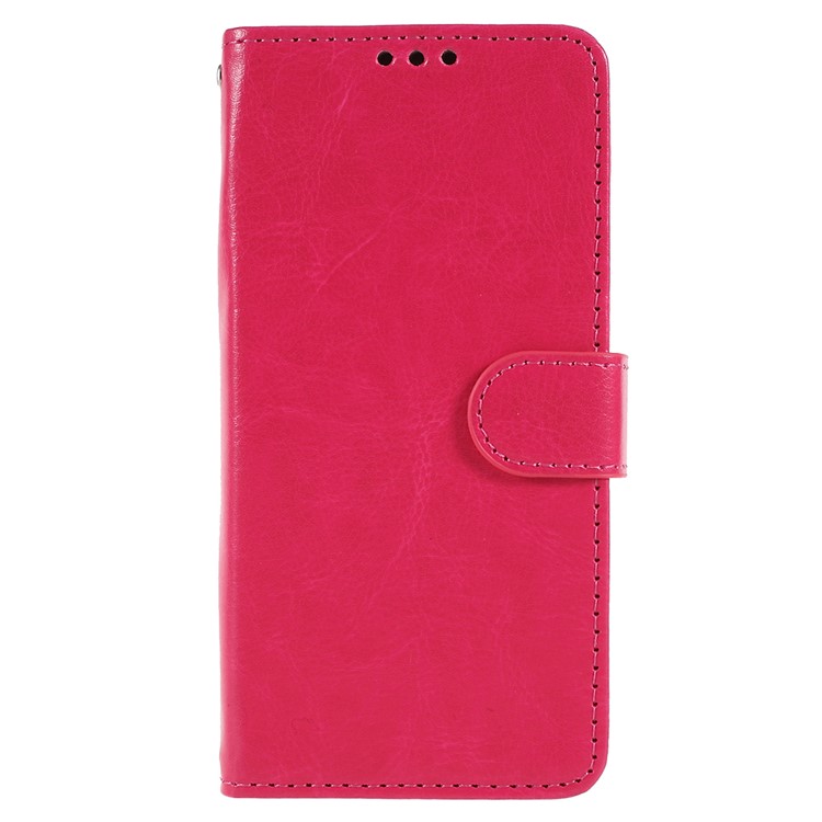 Crazy Horse Texture Wallet Stand Leather Phone Case for Samsung Galaxy S9+ G965 - Rose-1