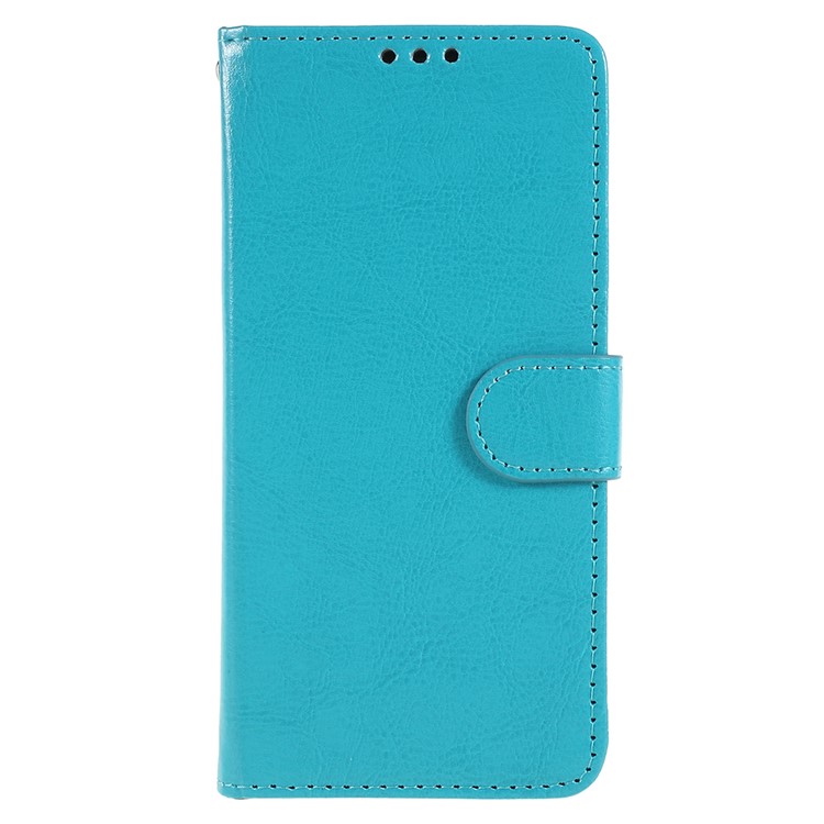 Crazy Horse Texture Wallet Stand Folio Leather Mobile Case for Samsung Galaxy S9+ G965 - Blue-1