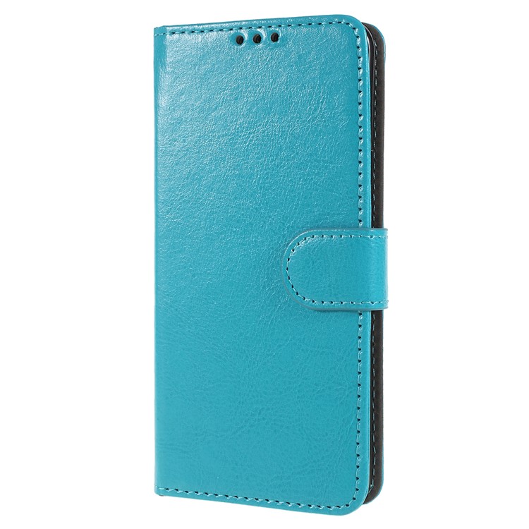 Crazy Horse Texture Wallet Stand Folio Leather Mobile Case for Samsung Galaxy S9+ G965 - Blue-2