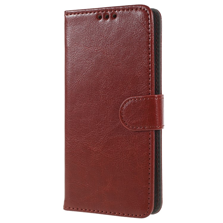Crazy Horse Texture Wallet Stand Flip Leather Phone Cover for Samsung Galaxy S9+ G965 - Brown-2