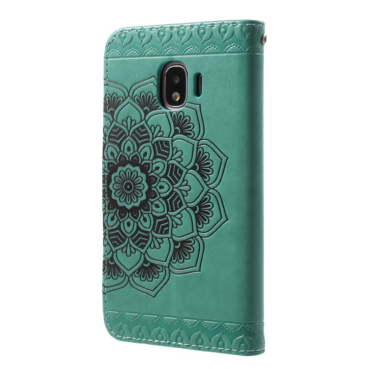 Imprinted Mandala Pattern Leather Mobile Phone Cover Shell with Stand for Samsung Galaxy J2 Pro 2018 - Green-2