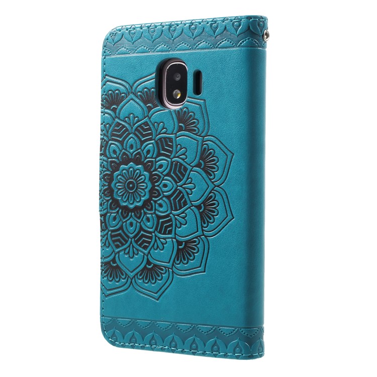 Imprinted Mandala Pattern PU Leather Wallet Mobile Phone Cover for Samsung Galaxy J2 Pro 2018 - Blue-2