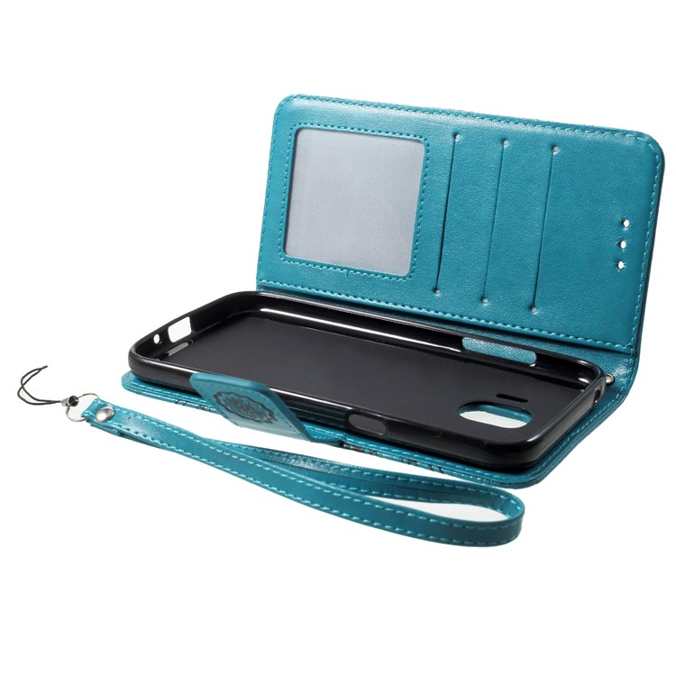 Imprinted Mandala Pattern PU Leather Wallet Mobile Phone Cover for Samsung Galaxy J2 Pro 2018 - Blue-6