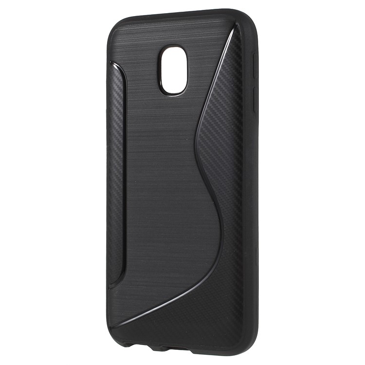 100Pcs/Set Carbon Fiber Brushed S Shape TPU Case for Samsung Galaxy J3 (2017) EU Version / J3 Pro (2017) - Black-2