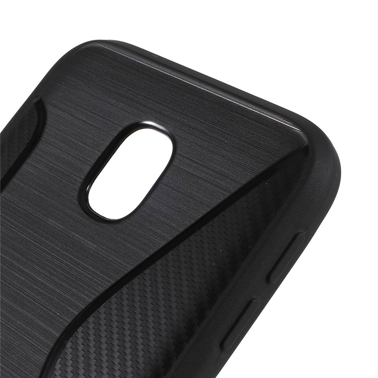100Pcs/Set Carbon Fiber Brushed S Shape TPU Case for Samsung Galaxy J3 (2017) EU Version / J3 Pro (2017) - Black-4