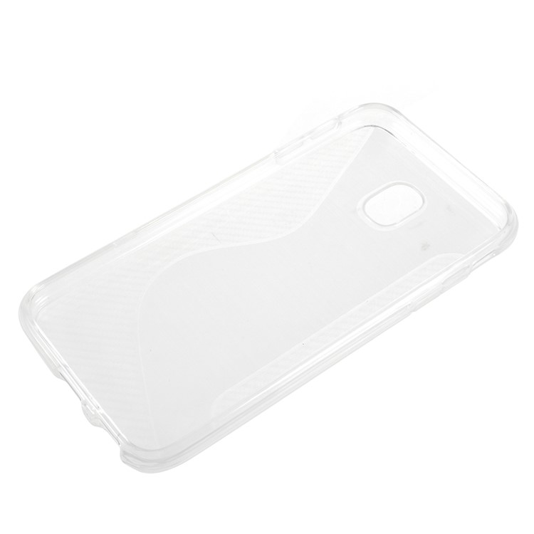100Pcs/Set Carbon Fiber Brushed S Shape TPU Mobile Cover Shell for Samsung Galaxy J3 (2017) EU Version / J3 Pro (2017) - Transparent-2