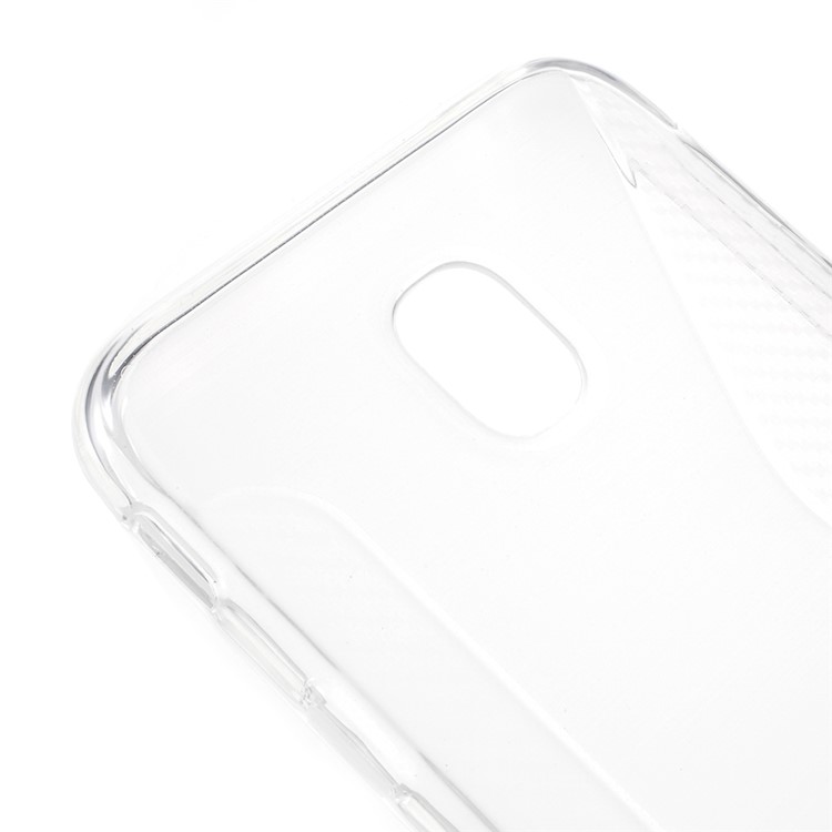 100Pcs/Set Carbon Fiber Brushed S Shape TPU Mobile Cover Shell for Samsung Galaxy J3 (2017) EU Version / J3 Pro (2017) - Transparent-3