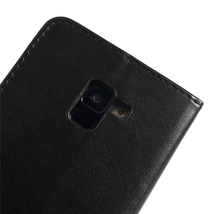 Imprinted Butterfly Flowers Wallet Leather Stand Case for Samsung Galaxy A8 Plus (2018) - Black-5