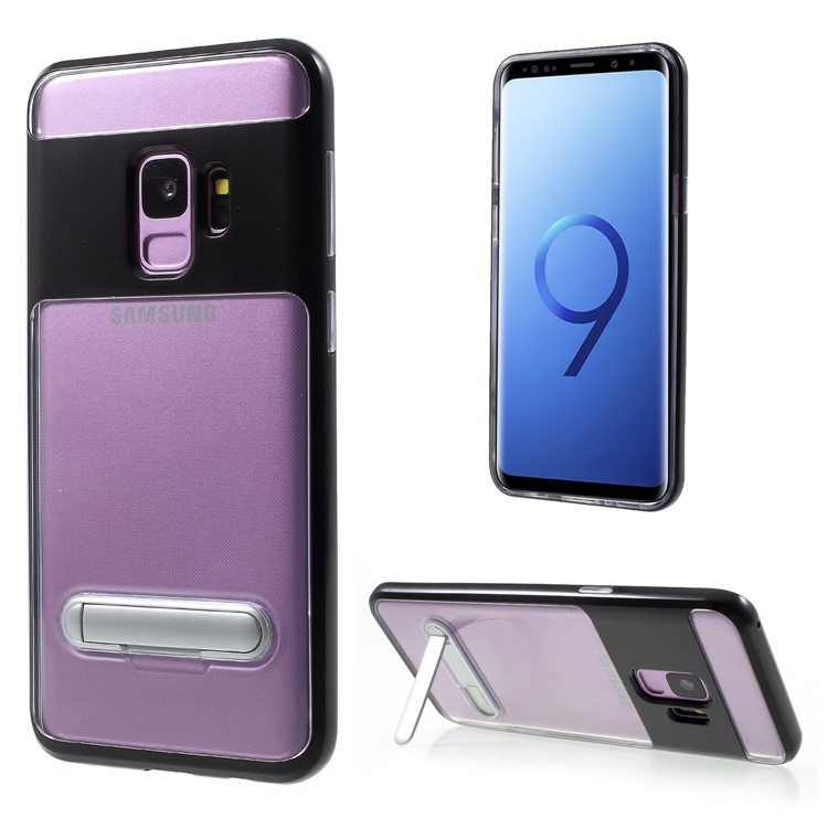 Detachable Soft TPU + Hard PC Hybrid Case with Kickstand for Samsung Galaxy S9 SM-G960 - Black-1
