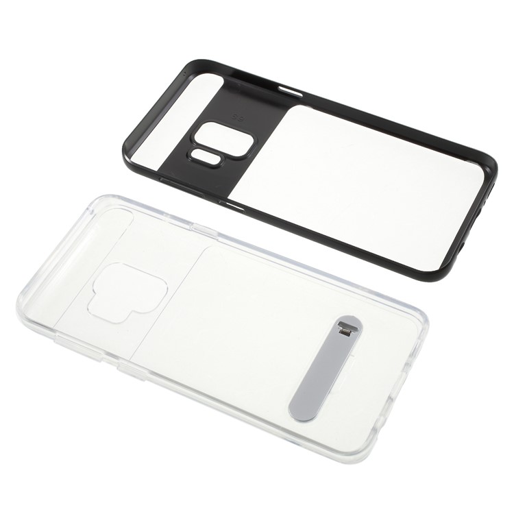 Detachable Soft TPU + Hard PC Hybrid Case with Kickstand for Samsung Galaxy S9 SM-G960 - Black-10