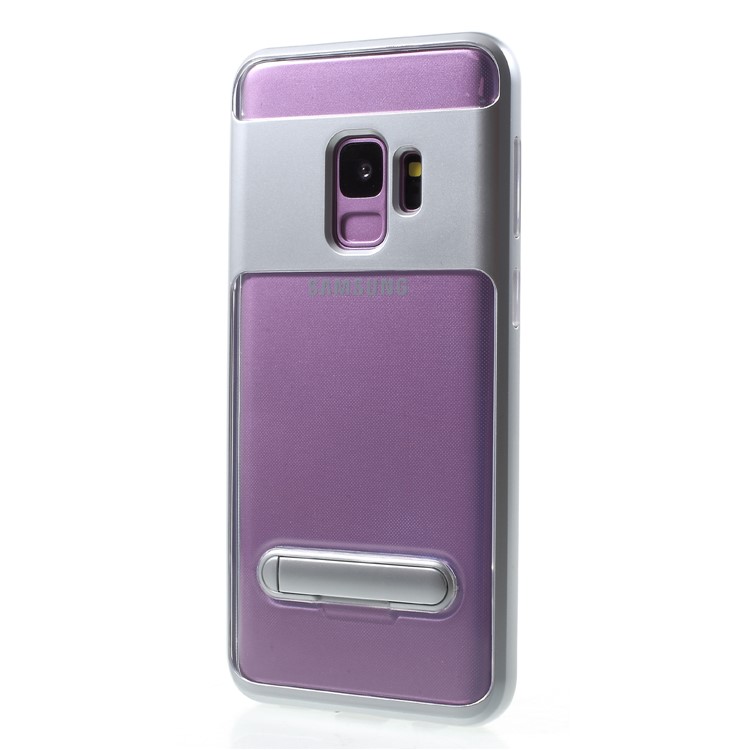 Detachable Soft TPU + Hard PC Hybrid Cover with Kickstand for Samsung Galaxy S9 SM-G960 - Silver-3