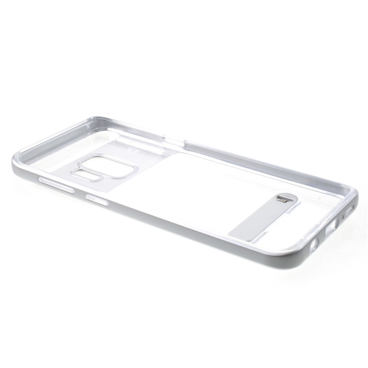 Detachable Soft TPU + Hard PC Hybrid Cover with Kickstand for Samsung Galaxy S9 SM-G960 - Silver-6