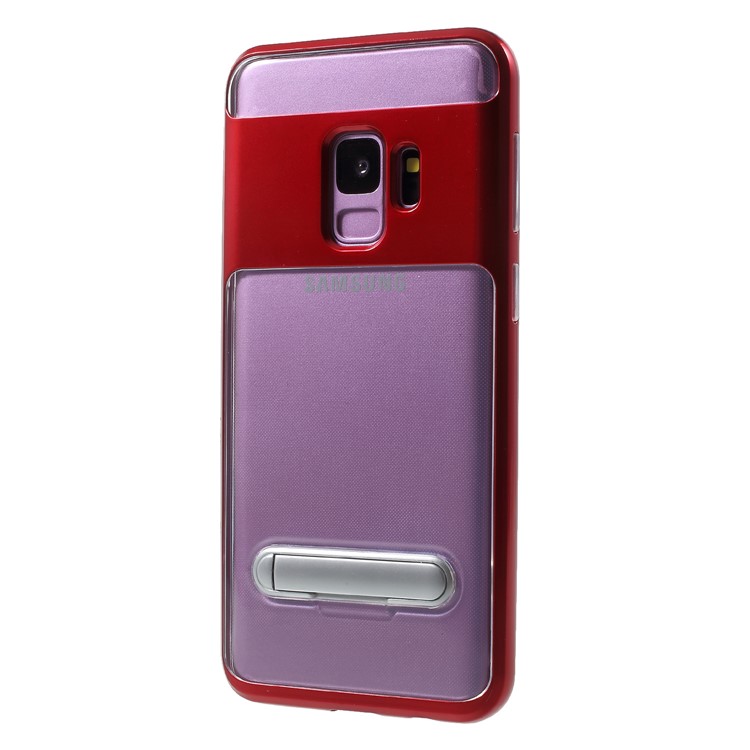 Detachable Soft TPU + Hard PC Hybrid Shell with Kickstand for Samsung Galaxy S9 SM-G960 - Red-3