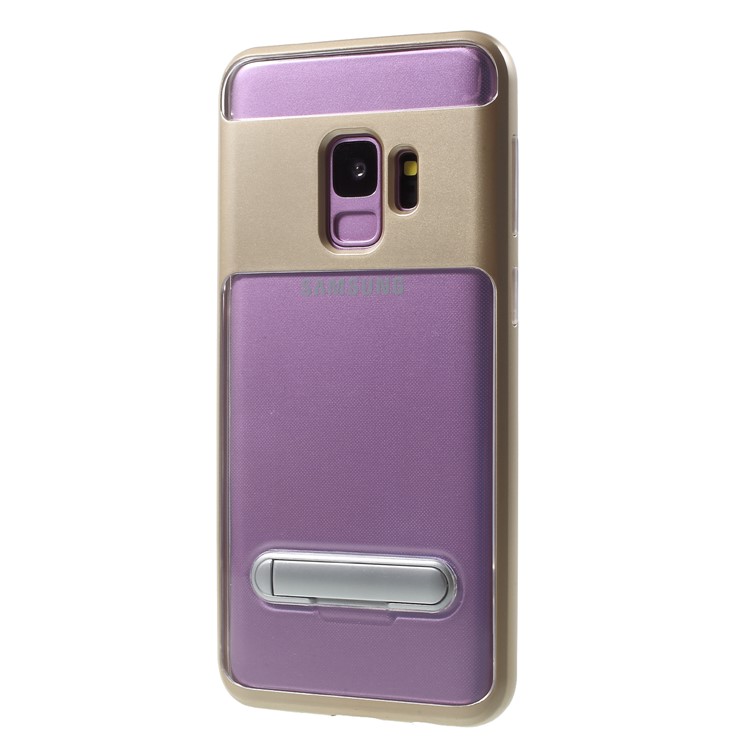 Detachable Soft TPU + Hard PC Hybrid Casing with Kickstand for Samsung Galaxy S9 SM-G960 - Gold-3