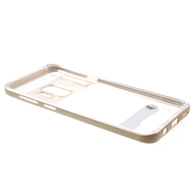 Detachable Soft TPU + Hard PC Hybrid Casing with Kickstand for Samsung Galaxy S9 SM-G960 - Gold-6