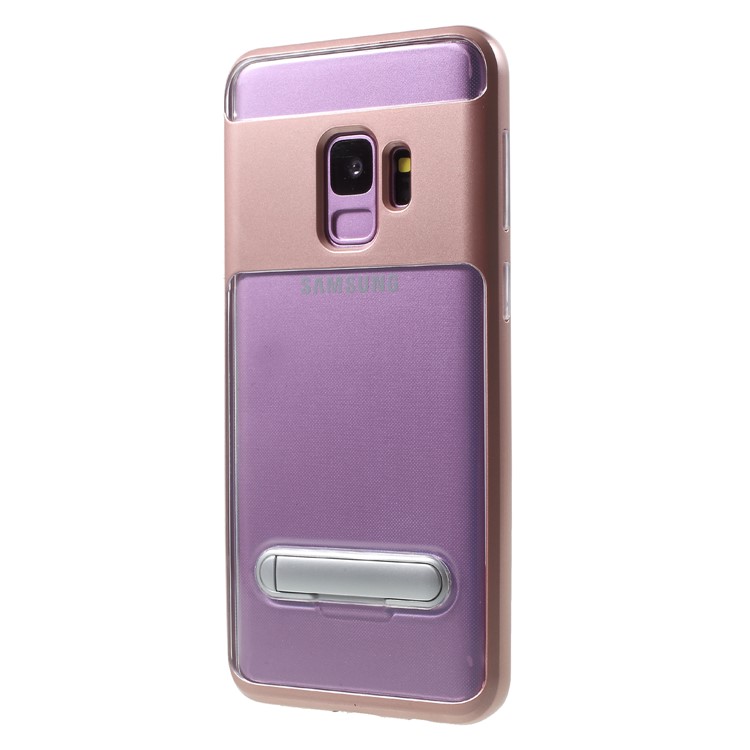 Detachable Soft TPU + Hard PC Combo Case with Kickstand for Samsung Galaxy S9 SM-G960 - Rose Gold-3