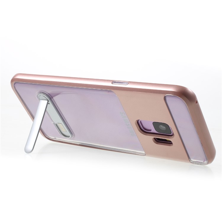 Detachable Soft TPU + Hard PC Combo Case with Kickstand for Samsung Galaxy S9 SM-G960 - Rose Gold-5