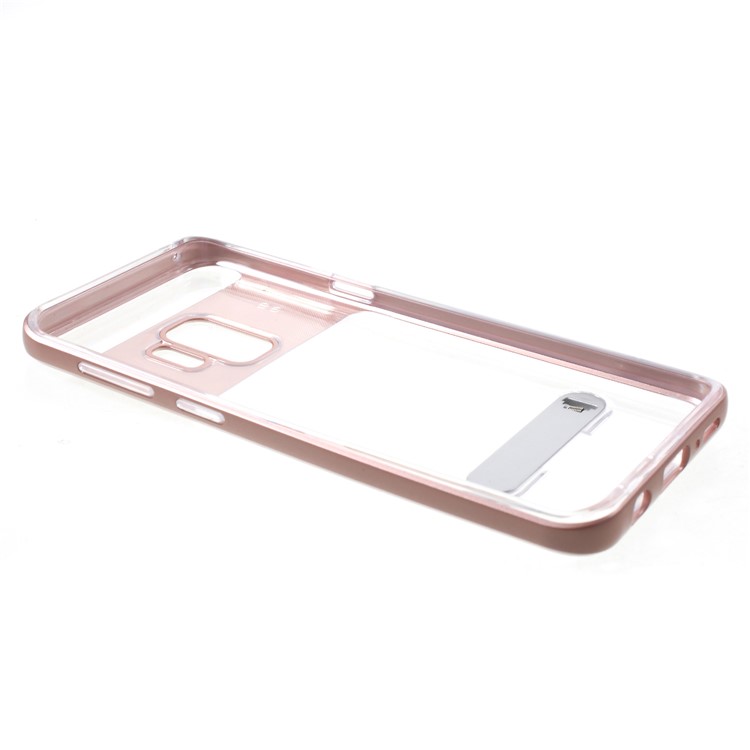 Detachable Soft TPU + Hard PC Combo Case with Kickstand for Samsung Galaxy S9 SM-G960 - Rose Gold-6